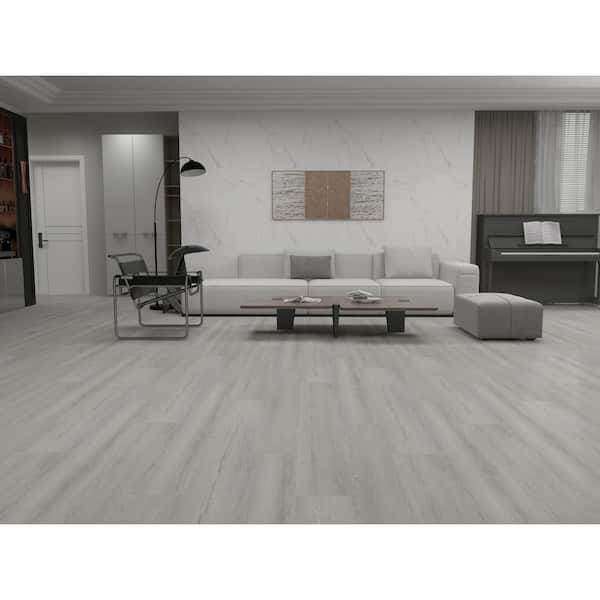 Perfection Skyline Pine 20 MIL x 7.13" W x 49 in. L Click Lock U-Groove Waterproof Luxury Vinyl Plank (19.4 sq. ft./box)