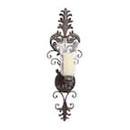 Gold Glass Rustic Candle Wall Sconce
