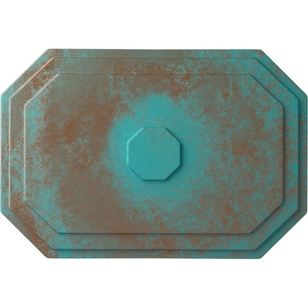 Ekena Millwork 25-1/4 in. W x 17-1/4 in. H x 1-3/4 in. Felix Urethane Ceiling Medallion, Copper Green Patina