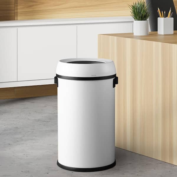 happimess Chuck Kitchen/Office 17.2 Gal. White Open-Top Trash Can