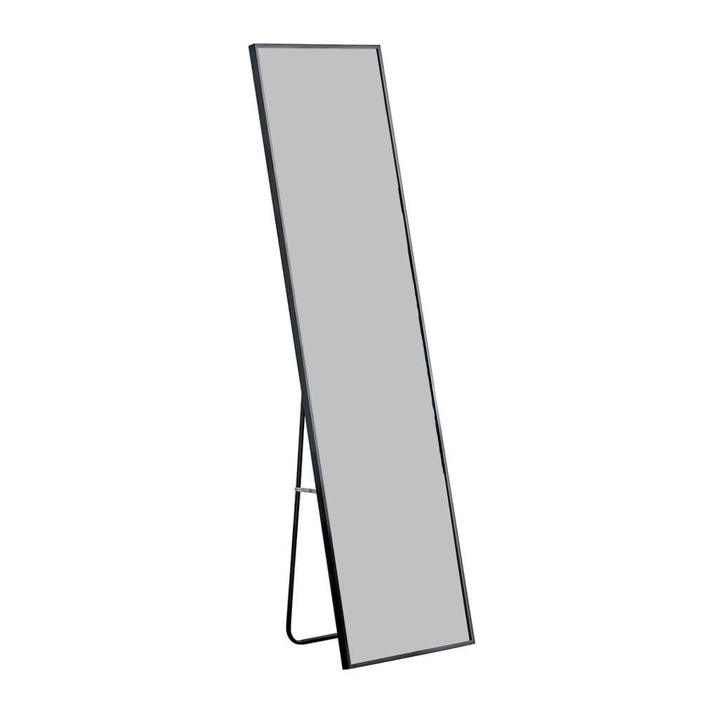 Black 20 in W x 63 in. H Modern Rectangle Glass Framed Mirror Wall Mirror B