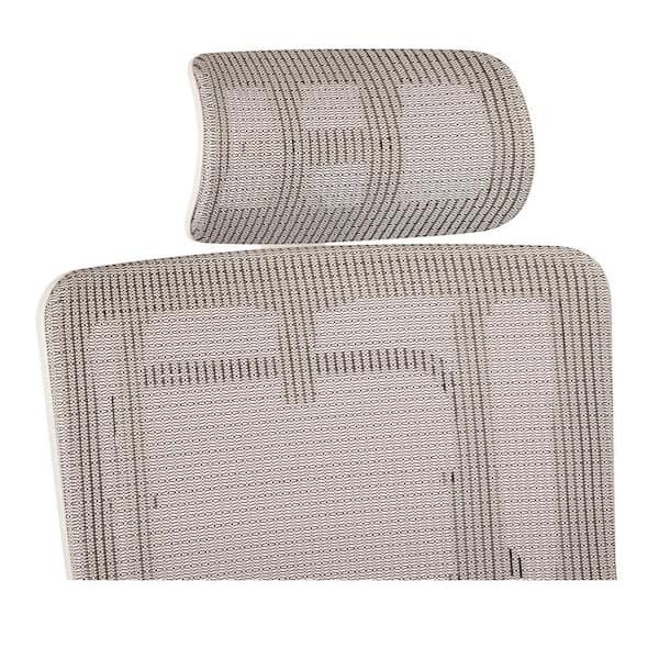 Office Star Products Breathable Vertical White Headrest with Steel/Gray Mesh