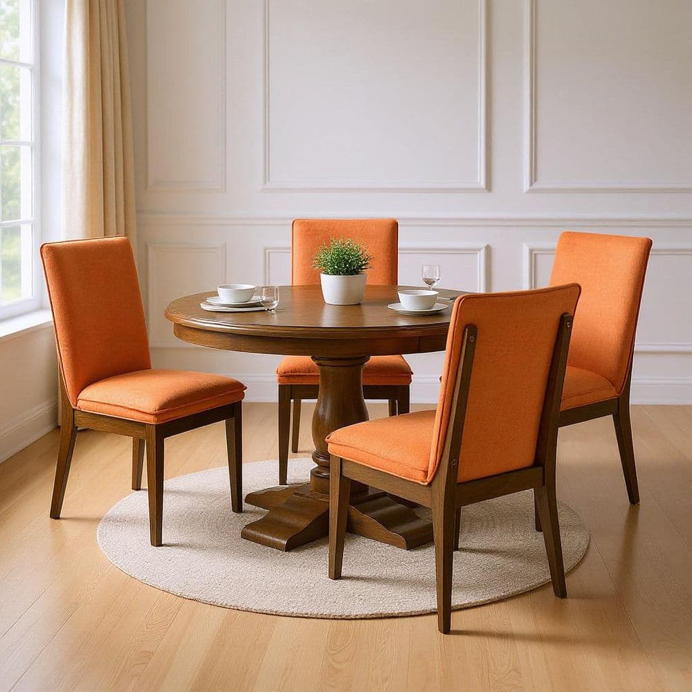 New Classic Furniture 5-Piece Round Terracotta Wood Top Dining Set with 4-Chairs price history on PriceWatchPro