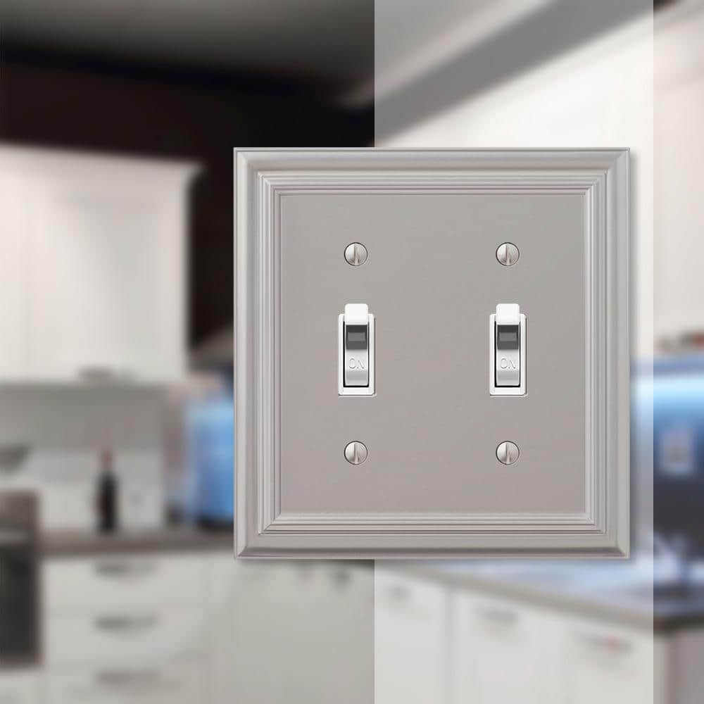 Satin Nickel Double Toggle Cast Metal Wallplate