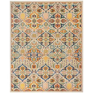 Allur Ivory Multicolor 7 ft. x 10 ft. All-over design Transitional Area Rug