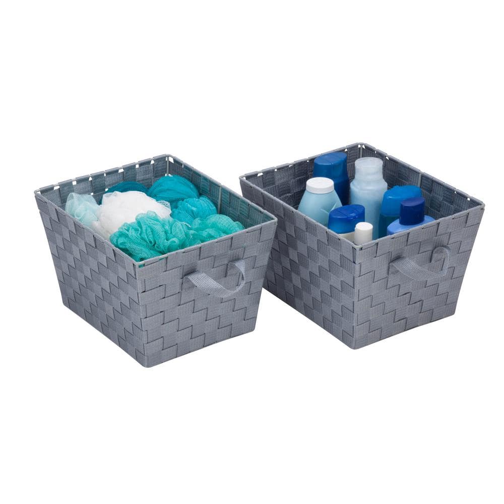 ZOOFOX 12 Pack Small Plastic Storage Basket, 7 L x 5 W x 3 H Weave  Organizer Bins With Handle, Stackable Storage Bins for Drawers, Shelves,  Closet