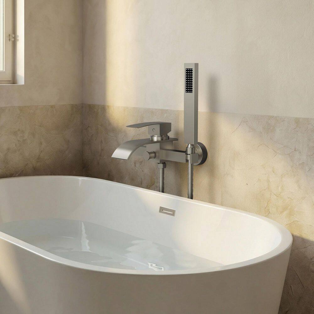 Waterfall Wall Mount 1-Handle 2-Spray Tub and Shower Faucet 2.5 GPM with High Flow in Brushed Nickel Valve Included price history on PriceWatchPro