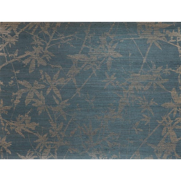 York Wallcoverings Gold and Teal Sylvan Grasscloth Paper Unpasted Matte Wallpaper ( 33.5 in. x 24 ft.)