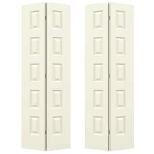 36 in. x 80 in. Rockport Vanilla Painted Smooth Molded Composite MDF Closet Bi-fold Double Door