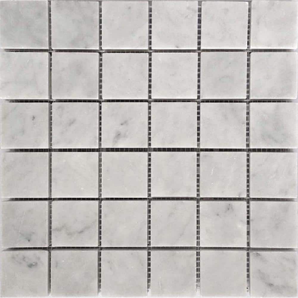 Heritage White 12 in. x 12 in. Square Chip Honed Bianco Carrara Marble Mosaic Tile (5 sq. ft./case) 5-Pack price history on PriceWatchPro