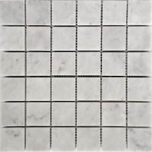 White 12 in. x 12 in. Square Chip Honed Marble Mosaic Tile (5.00 sq. ft./Case)
