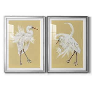 Pastel Birds I by Wexford Homes 2-Pieces Framed Abstract Paper Art Print 30.5 in. x 42.5 in.