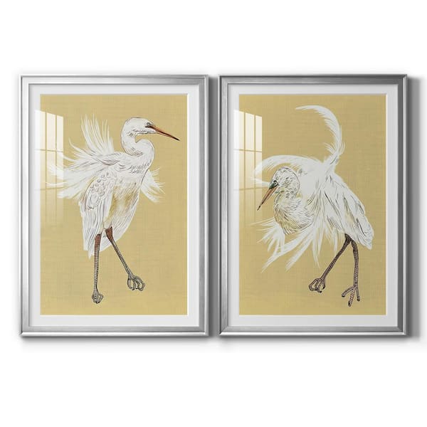 Wexford Home Pastel Birds I by Wexford Homes 2-Pieces Framed Abstract Paper Art Print 26.5 in. x 36.5 in.