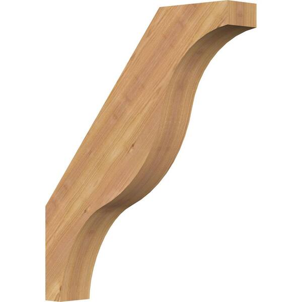 Ekena Millwork 3 1/2"W x 20"D x 24"H Funston Smooth Knee Brace, Western Red Cedar