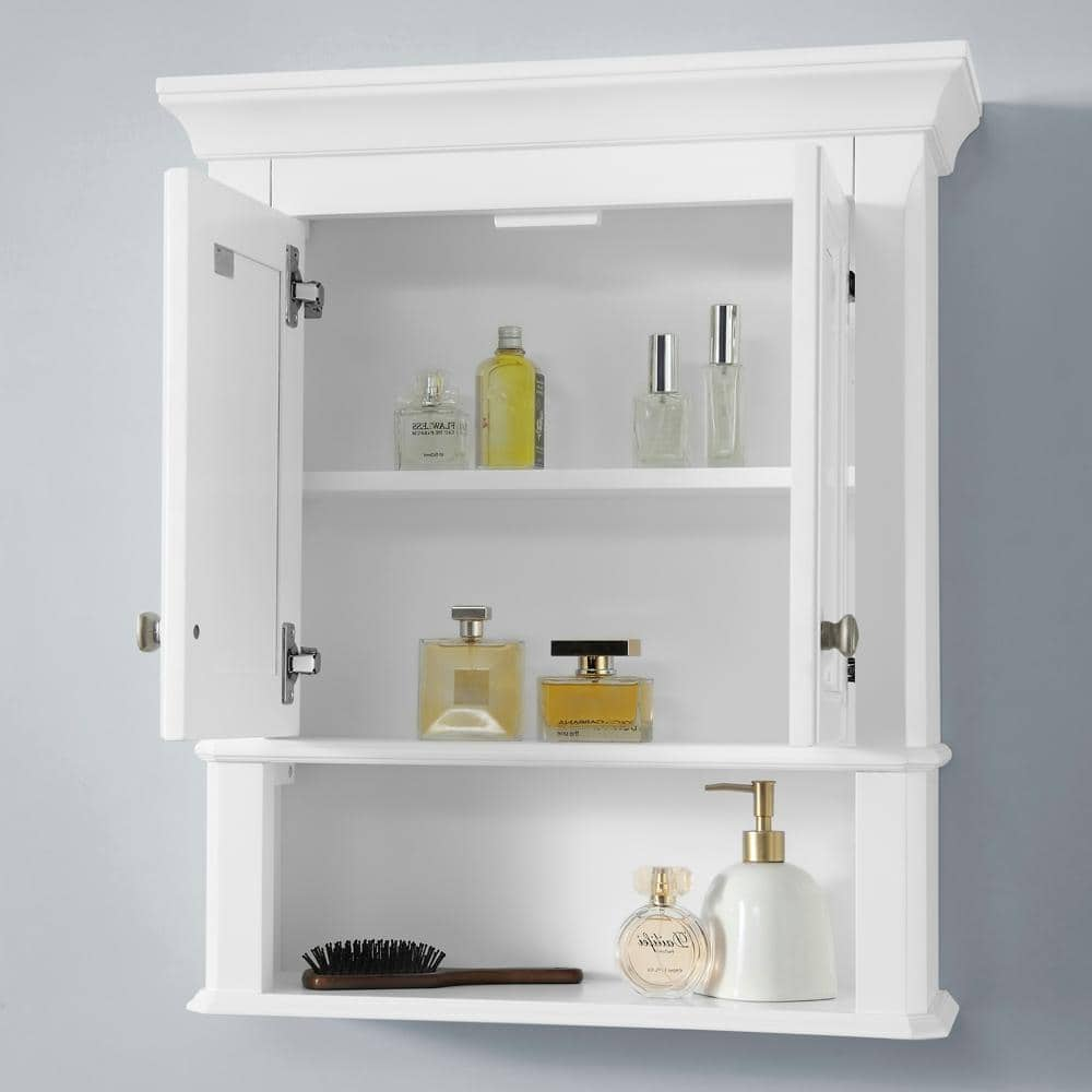 Home Decorators Collection Gillinger 24 in. W x 10 in. D x 28 in. H Bathroom  Storage Wall Cabinet in White 1906WC-24-201 - The Home Depot