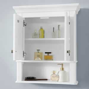 Lavish Home Wall-Mounted Bathroom Organizer - Medicine Cabinet or Over-the-Toilet  Storage (White) 80-BATH-WALLOTTTR-WH - The Home Depot