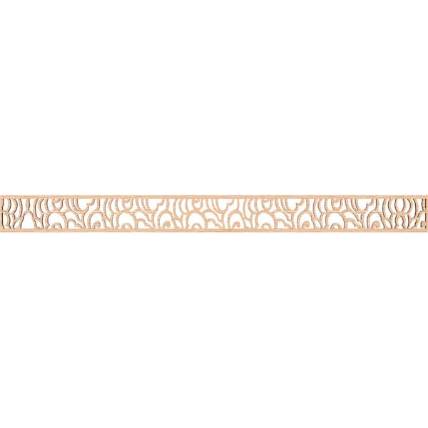 Ekena Millwork Springfield Fretwork 0.375 in. D x 46.375 in. W x 4 in. L Red Oak Wood Panel Moulding