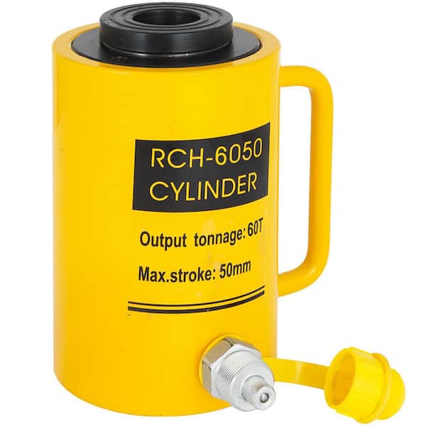 SKYSHALO 60T 2 in. Hydraulic Cylinder Jack Hollow Single Acting Hydraulic Ram Cylinder 50 mm Hydraulic Lifting Cylinders