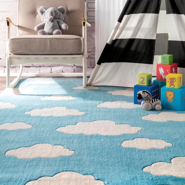 Small Baby Blue Rug / Kids Room Rug / Bedside Rug / Washable Rug / Nursery  Rug / Bedroom Rug / Bathroom Rug / Floor Mat / Rag Rug / Bath Rug 