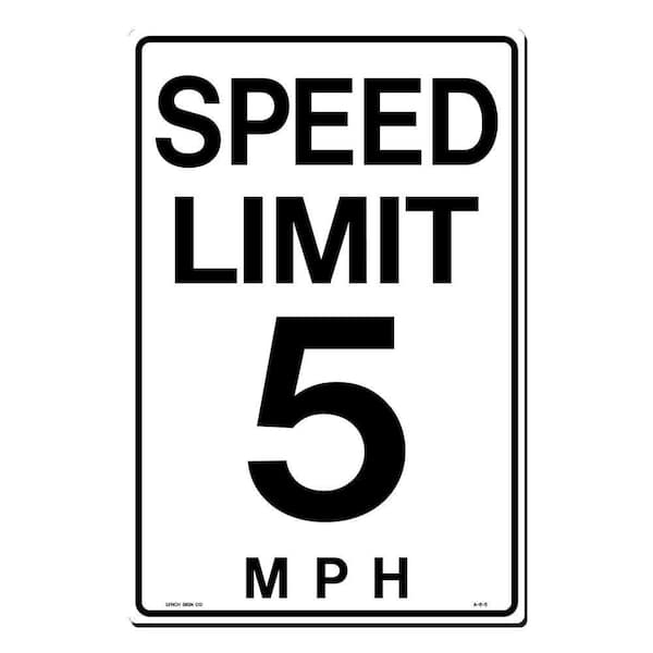 12 in. x 18 in. Speed Limit 5 M.P.H. Sign Printed on More Durable, Thicker, Longer Lasting Styrene Plastic