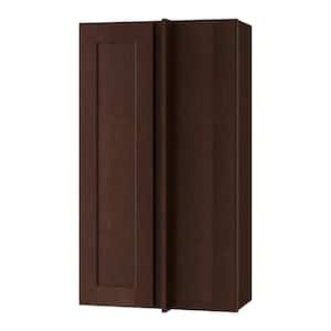 Franklin Stained Manganite Plywood Shaker Assembled Blind Corner Kitchen Cabinet Sft Cls R 24 in W x 12 in D x 42 in H