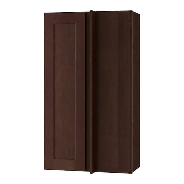 Home Decorators Collection Newport 24 in. W x 12 in. D x 36 in. H Assembled Plywood Blind Wall Kitchen Cabinet in Manganite with Soft Close RH