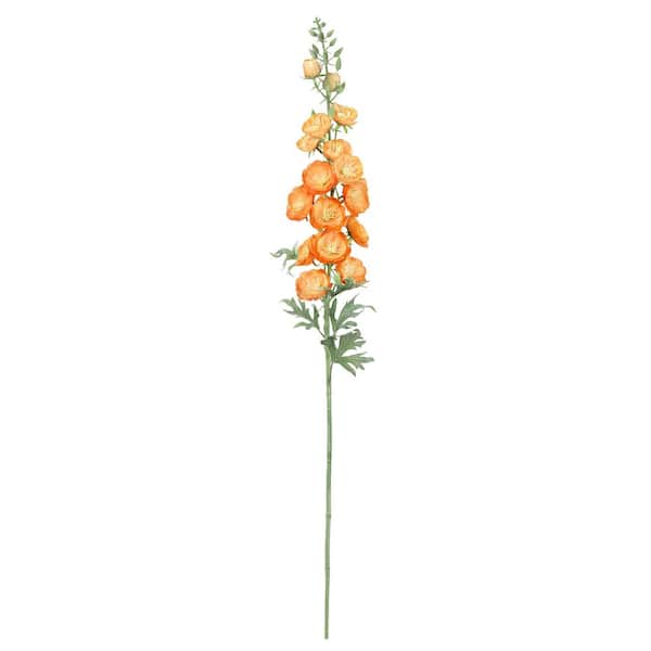 36 in. Orange Artificial Hybrid Delphinium Flower Stem Spray (Set of 2)