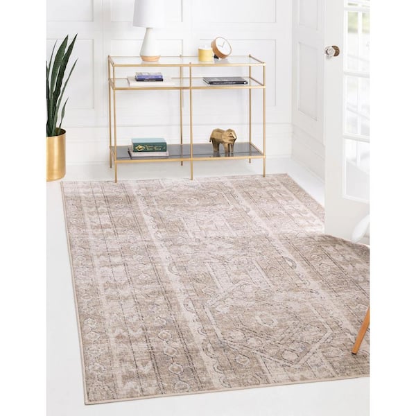 Unique Loom Portland Depoe Tan 2 ft. 2 in. x 3 ft. Area Rug