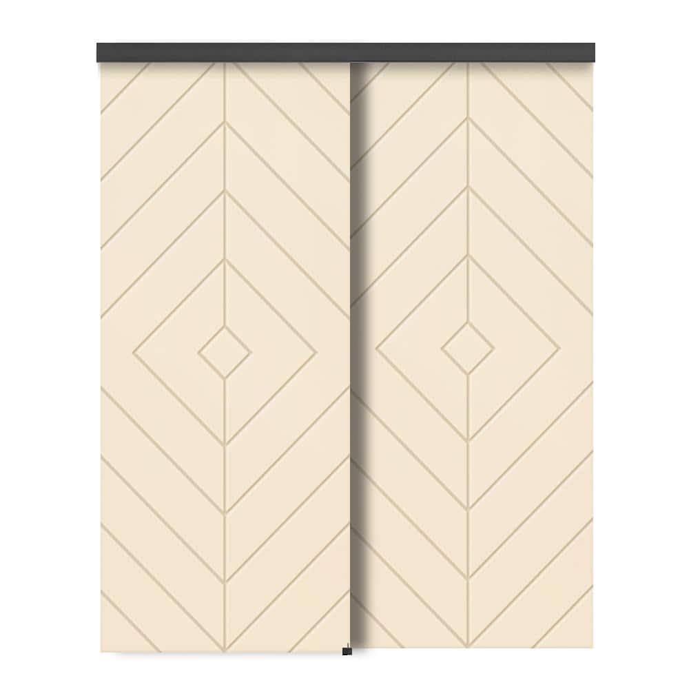 72 in. x 96 in. Hollow Core Beige Stained Composite MDF Interior Double Closet Sliding Doors price history on PriceWatchPro