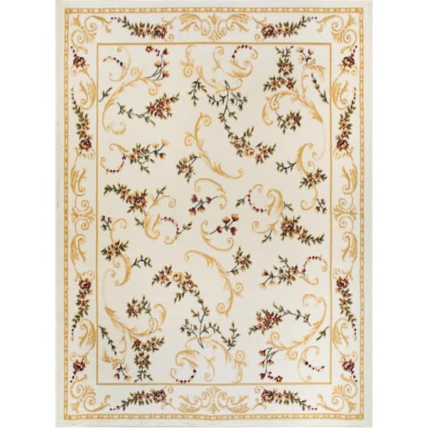 Home Dynamix Boho Odesa 5 X 5 Ivory Round Indoor Floral/Botanical