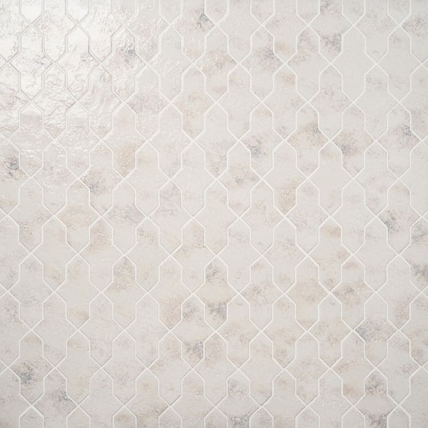 Ivy Hill Tile Elara Cruz Seashell White 4.48 in. x 8.46 in. Glossy