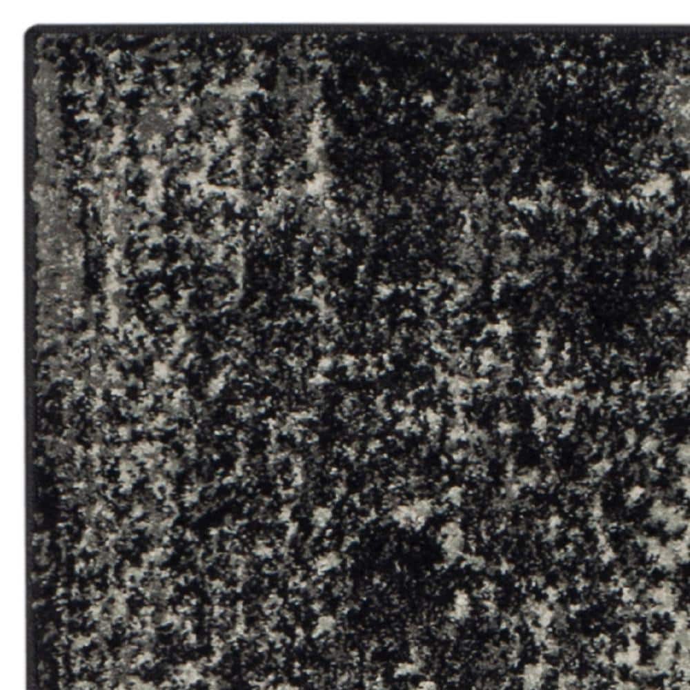 Reversible Black and Grey Easy-Care Synthetic Runner Rug - 2'2" x 11'