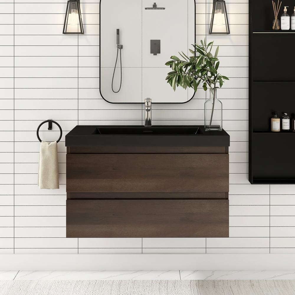 36 in. W x 19.5 in. D x 22.5 in. H Bathroom Vanity Side Cabinet in Grey Oak