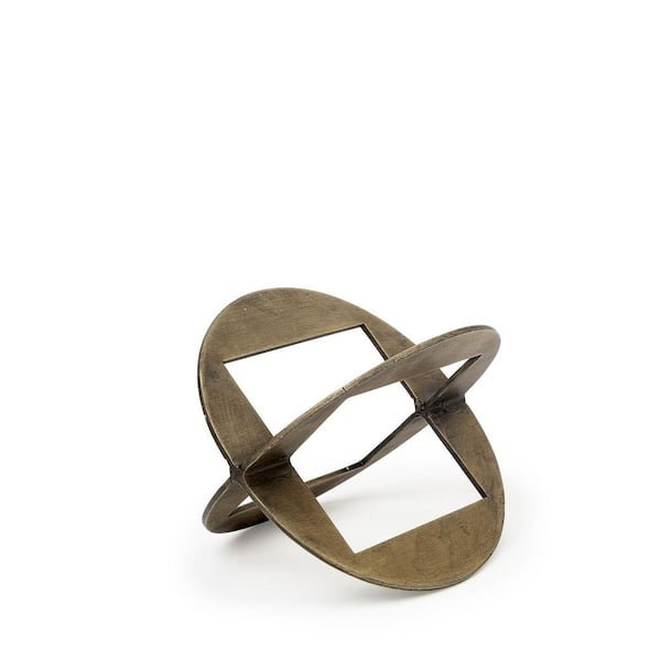 HomeRoots 6 in. Gold Petite Gold Metal Geometric Decor Piece