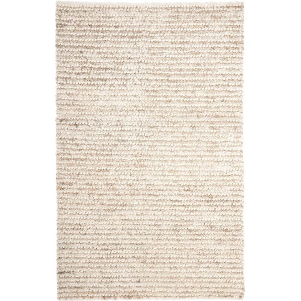 SAFAVIEH Aspen Shag White/Beige 5 ft. x 8 ft. Solid Area Rug
