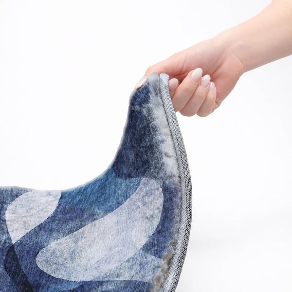 Dream Shag Premium Machine Washable Abstract ADS536 Navy 10 ft. x 14 ft. Area Rug