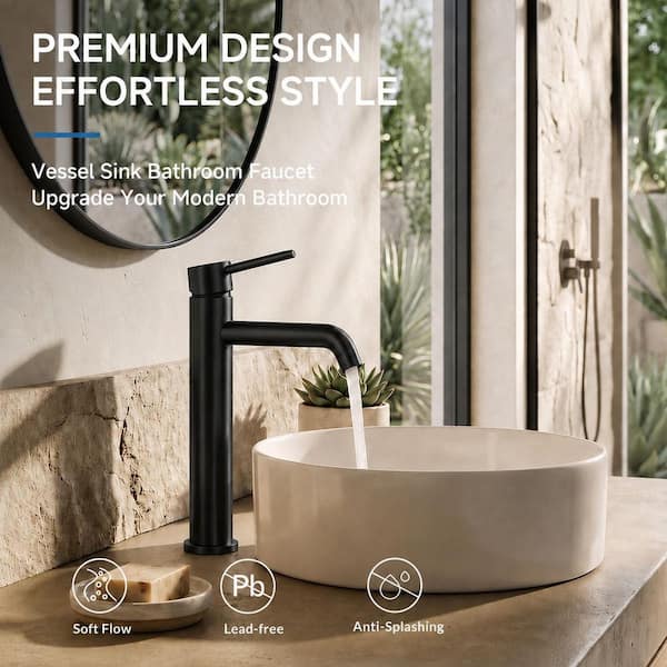 BWE Single Hole Single Handle Bathroom Vessel Sink Faucet With Pop