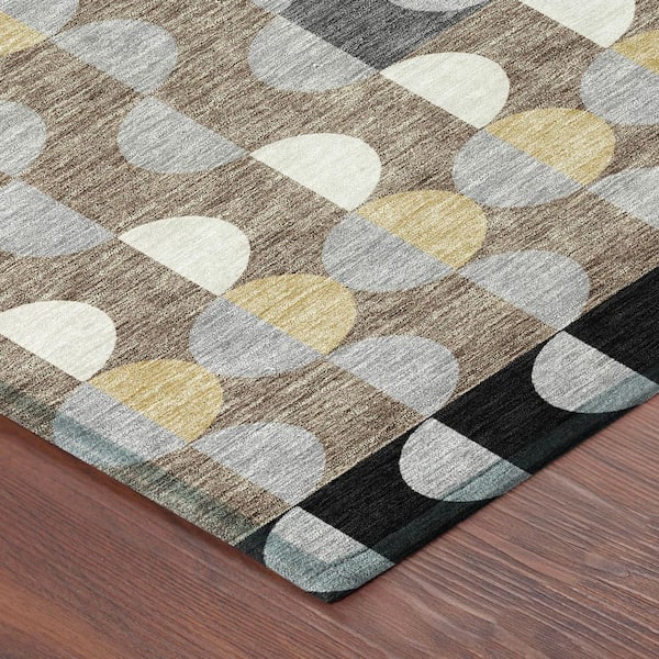 Chantille Machine Washable Indoor/Outdoor Abstract ACN2816 Black 3 ft. x 4 ft. Area Rug
