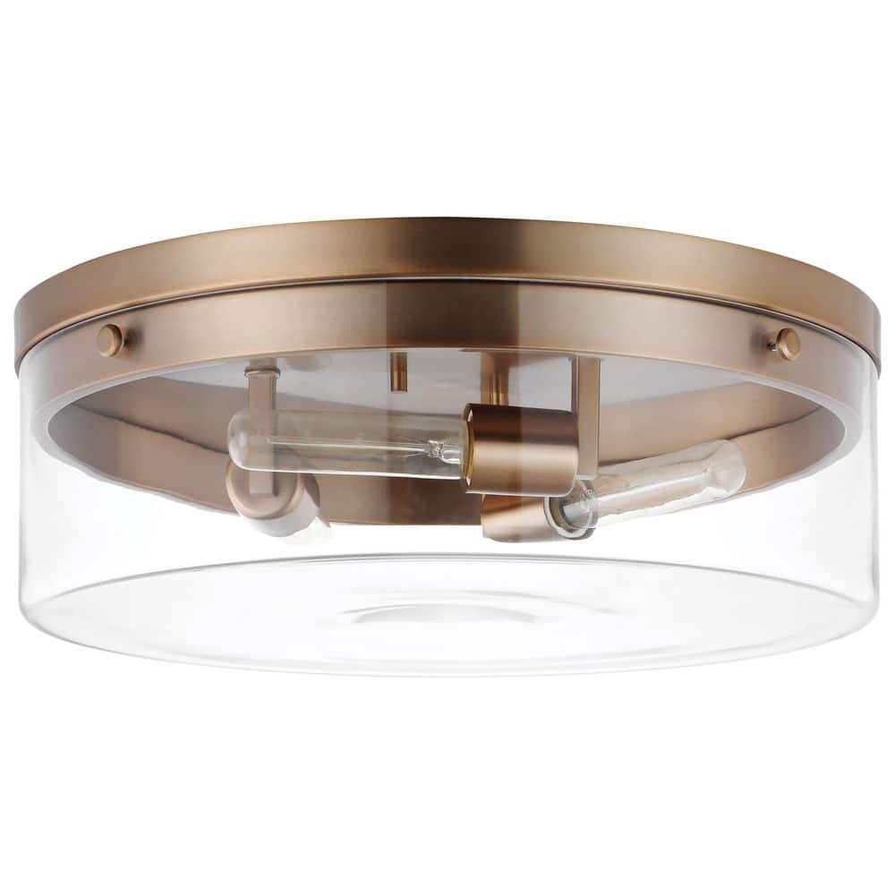 Intersection 17 in. 3-Light Industrial Flush Mount with Clear Glass Shade and No Bulbs Included price history on PriceWatchPro