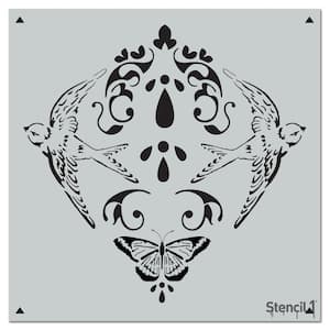 Nature Damask Repeat Pattern Stencil