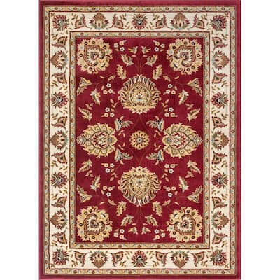 Royce Beige and Red Updated Traditional Area Rug 27 x 9 Surya Royce2305-279 