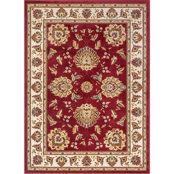 Well Woven Timeless Abbasi Red 7 ft. x 9 ft. Traditional Classical Area Rug
