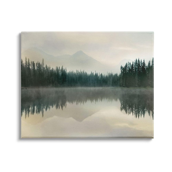 Stupell Industries Foggy Lake Forest Landscape Nature Reflection By Danita Delimont Unframed Print Nature Wall Art 16 in. x 20 in.