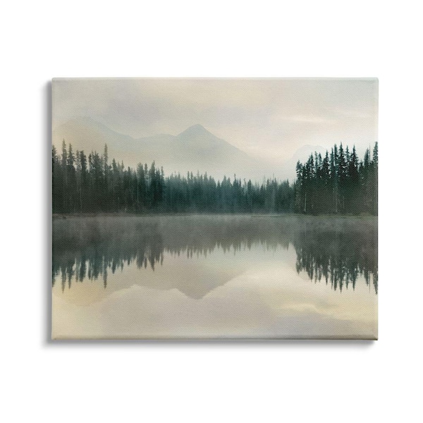 Stupell Industries Foggy Lake Forest Landscape Nature Reflection By Danita Delimont Unframed Print Nature Wall Art 36 in. x 48 in.