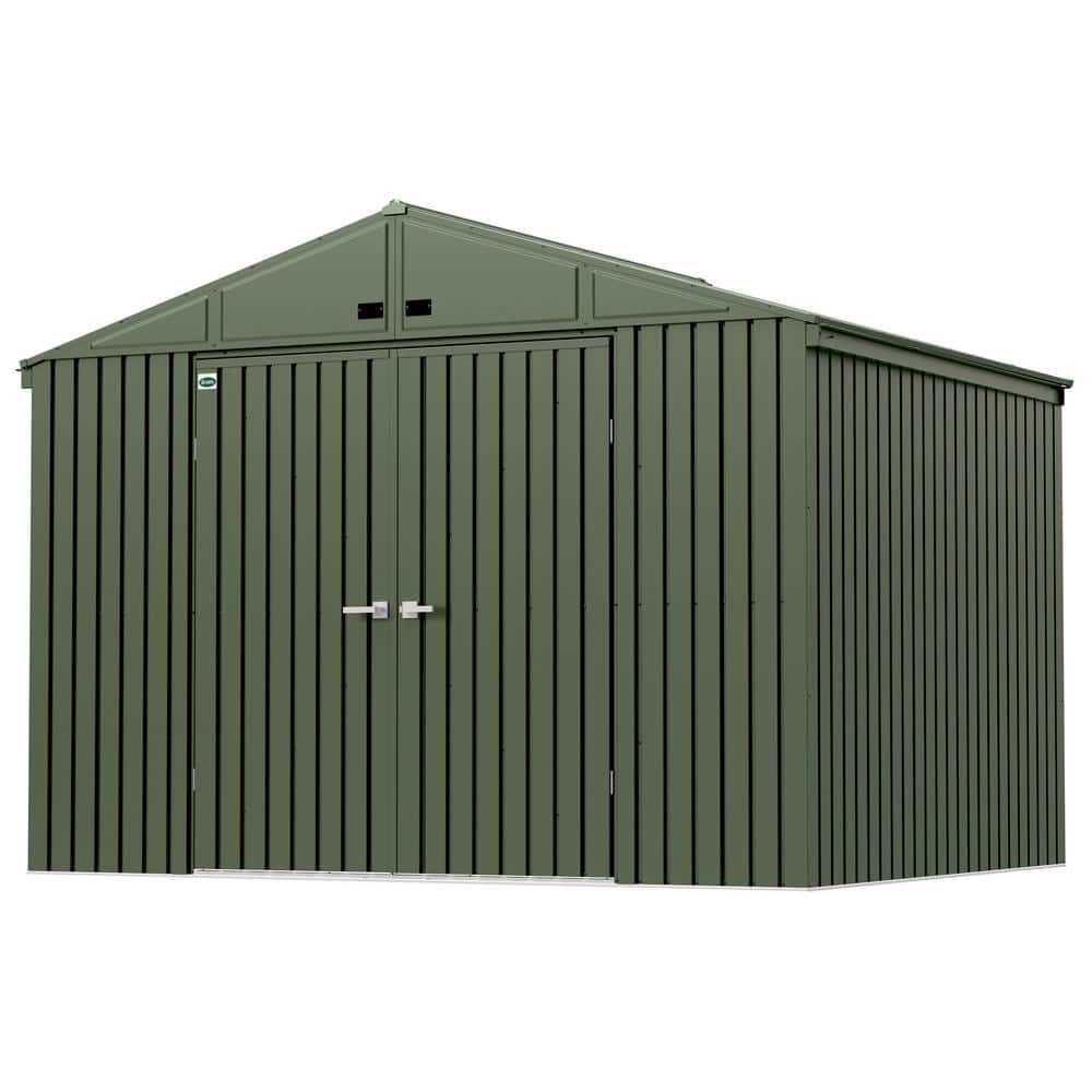 Green 8' x 10' Steel Lawn Care Storage Shed