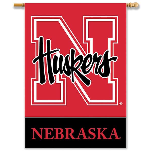 BSI Products NCAA 28 in. x 40 in. Nebraska 2-Sided Banner with Pole Sleeve-DISCONTINUED