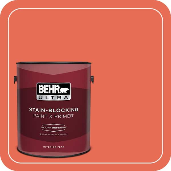 BEHR ULTRA 1 gal. #190B-6 Wet Coral Extra-Durable Flat Interior Paint & Primer