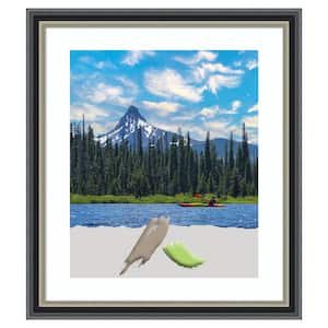 Theo Black Silver Wood Picture Frame Opening Size 20 x 24 in. Matted to 16 x 20 in.