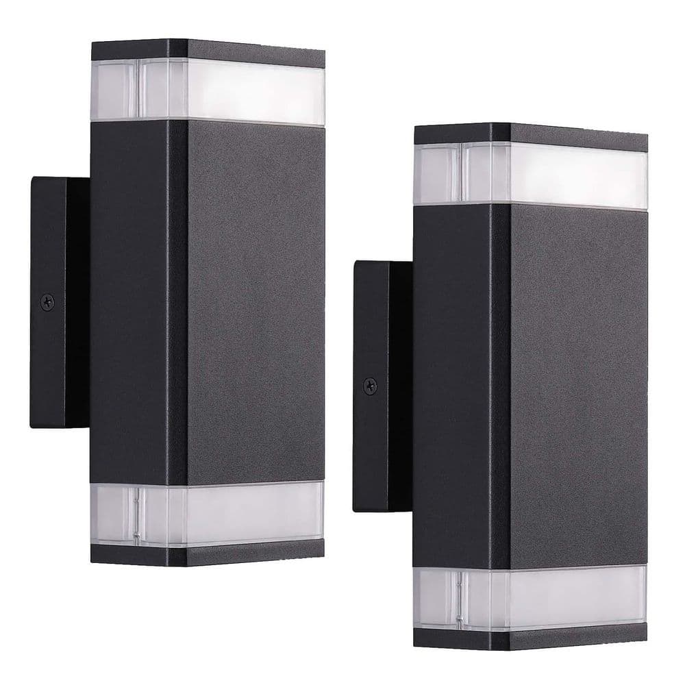 8.8 in. 1-Light Black 1-Tier Outdoor LED Rectangle Up and Down Wall Sconce price history on PriceWatchPro