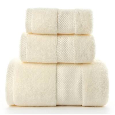 6-Piece Black Chevron Egyptian Cotton Towel Set, Creamy-White